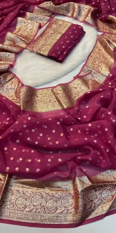 MS Arrival Maroon Color Viscose Georgette With Running Blouse Saree Casual, Wedding, Festive, Events . Expected Delivery  4-6 Working Days @1599/- only                                                                                                                                                         | Embroidered Sarees, Bollywood Sarees, Creative Sarees, Designer Sarees, Ethnic Saree, Modern Digital sarees, Party Wear Sarees, Sarees