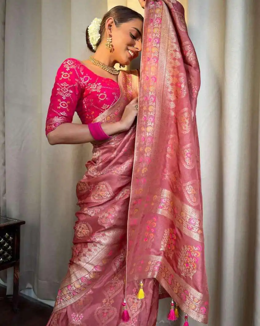  MS 476 Peach Color Soft Lichi Silk Kubera Pattu On All Over Saree Casual, Wedding, Festive, Events . Expected Delivery  4-6 Working Days @1299/- only                                                                                                                                             | Embroidered Sarees, Bollywood Sarees, Creative Sarees, Designer Sarees, Ethnic Saree, Modern Digital sarees, Party Wear Sarees, Sarees