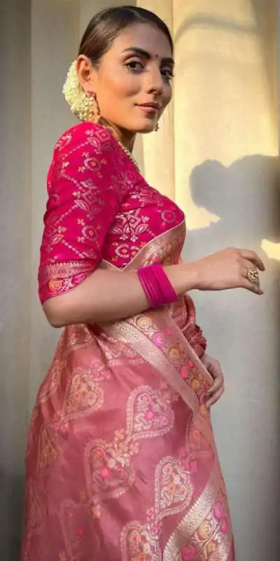  MS 476 Peach Color Soft Lichi Silk Kubera Pattu On All Over Saree Casual, Wedding, Festive, Events . Expected Delivery  4-6 Working Days @1299/- only                                                                                                                                             | Embroidered Sarees, Bollywood Sarees, Creative Sarees, Designer Sarees, Ethnic Saree, Modern Digital sarees, Party Wear Sarees, Sarees