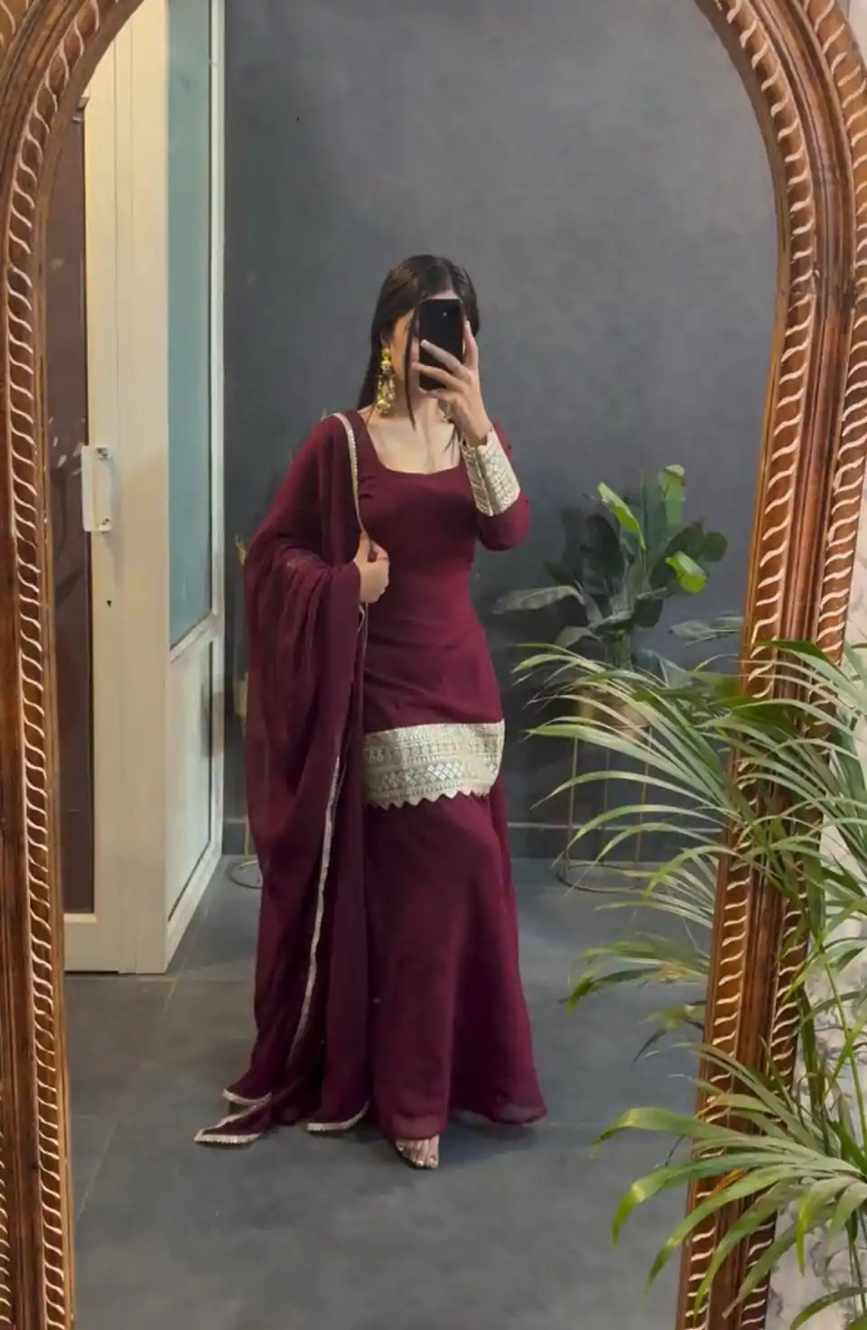VLM 253 Marron Color Fox Georgette With Heavy Embroidery Work Salwar Suit Casual, Wedding, Party, Festive, Events Etc.4-6 Working Days@ 1899/-only | Casual Suits, Jump Suits, Creative suits, Designer Suits, Palazzo Suits, Party Wear Suits, Patiala Suits, Salwar suit, Straight Suits