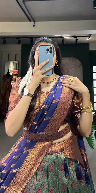 LNB 2000 Navy Blue Color Silk Jacquard Zari Weaving Work Lehenga Choli Wedding, Party, Festive, Events Etc. Delivery 4-6 Working Days Rs 1999 | Creative Lehenga, Bollywood Lehenga, Designer Lehenga, Embroidered Lehenga, Lehenga, Party Wear Lehenga