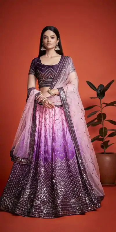 RC 266 Purple Color Chinon Embroidery and Sequins Lehenga Choli Wedding, Party, Festive, Events Etc. Delivery 4-6 Working Days Rs 2399 | Creative Lehenga, Bollywood Lehenga, Designer Lehenga, Embroidered Lehenga, Lehenga, Party Wear Lehenga