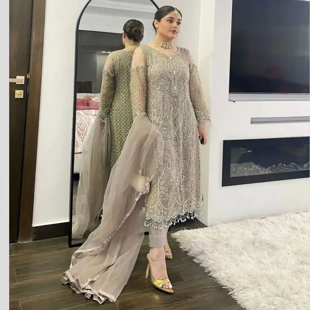  KF 1674 Cream Color Soft Net Embroidery Sequences With Dimond Work Fancy Lass Salwar Suit , Wedding, Party, Festive, Events Etc.4-6 Working Days@ 2049/-only | Casual Suits, Jump Suits, Creative suits, Designer Suits, Palazzo Suits, Party Wear Suits, Patiala Suits, Salwar suit, Straight Suits