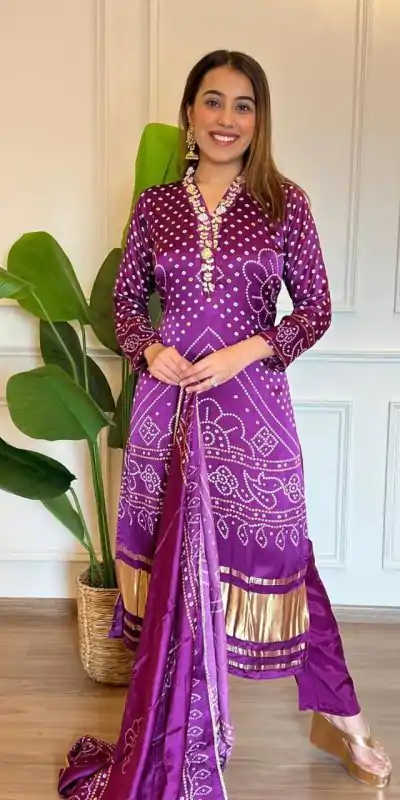 MF 751 Violet Color Chinon Silk Wide Digital Print Coding Work Salwar Suit Casual, Wedding, Party, Festive, Events Etc.4-6 Working Days@ 1599/-only | Casual Suits, Jump Suits, Creative suits, Designer Suits, Palazzo Suits, Party Wear Suits, Patiala Suits, Salwar suit, Straight Suits