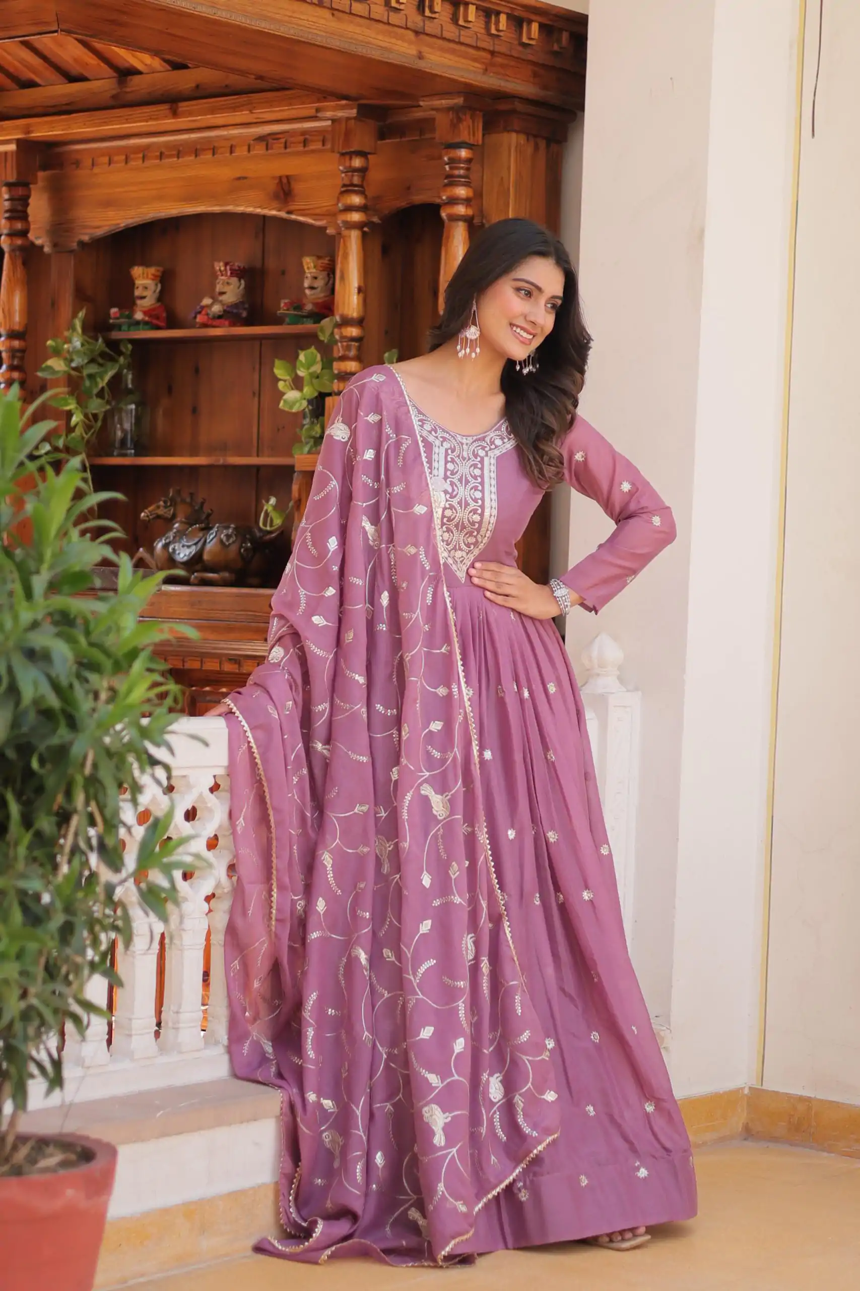 Ram 081 Light Purple Star Georgette Sequence Embroidery Work Anarkali Gown  Wedding Party, Festive, Events Etc.4-6 Working Days@2149/- only | Bollywood Gowns, Creative Gowns, Designer Gowns, Embroidered Gowns, Gowns, Party Wear Gowns, Straight Suits