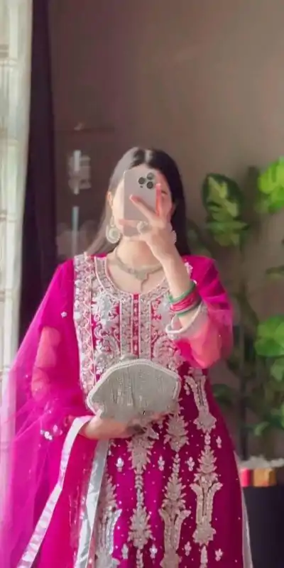  LG 1919 Pink Color Fox Georgette With Sequence Embroidery Work Pari Lace Salwar Suit , Wedding, Party, Festive, Events Etc.4-6 Working Days@ 1999/-only | Casual Suits, Jump Suits, Creative suits, Designer Suits, Palazzo Suits, Party Wear Suits, Patiala Suits, Salwar suit, Straight Suits