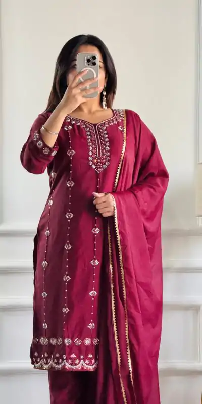 VLM 257 Red Color Glowing Red Color Star Georgette With Embroidery Moti Work Salwar Suit , Wedding, Party, Festive, Events Etc.4-6 Working Days@ 2099/-only | Casual Suits, Jump Suits, Creative suits, Designer Suits, Palazzo Suits, Party Wear Suits, Patiala Suits, Salwar suit, Straight Suits