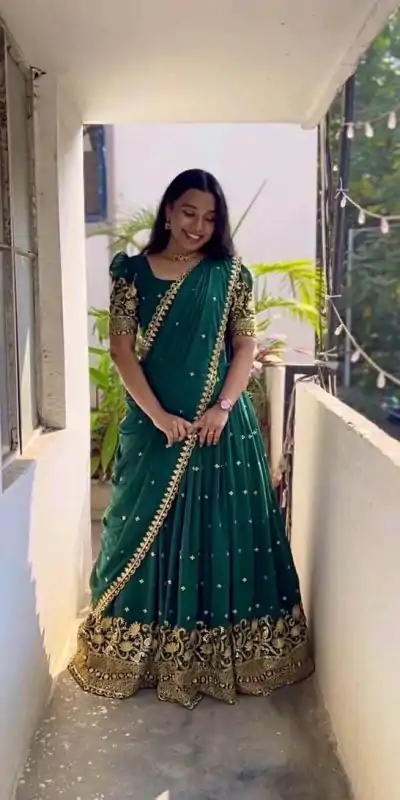 RC 269 Bottle Green Color Georgette Embroidery And Sequins Work Lehenga Choli Wedding, Party, Festive, Events Etc. Delivery 4-6 Working Days Rs 1999 | Creative Lehenga, Bollywood Lehenga, Designer Lehenga, Embroidered Lehenga, Lehenga, Party Wear Lehenga