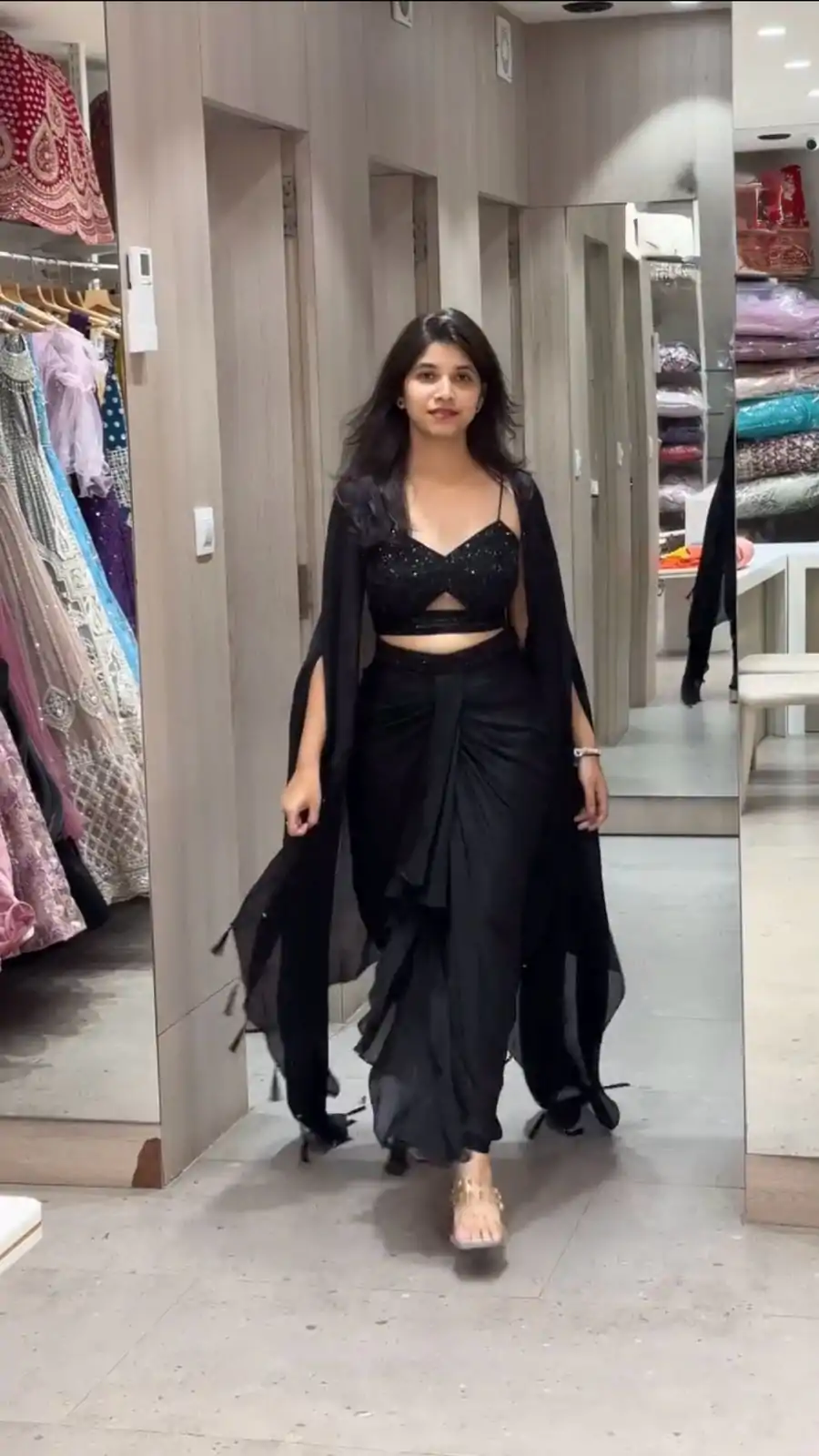 RTC 5842 Black Color Satin Silk Thread With Sequence Dhoti Suit Casual, Wedding, Party, Festive, Events Etc.4-6 Working Days@ 2049/-only | Casual Suits, Jump Suits, Creative suits, Designer Suits, Palazzo Suits, Party Wear Suits, Patiala Suits, Salwar suit, Straight Suits