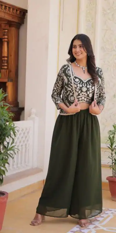 Ram 069 Mehandi Color Fox Georgette Embroidery Lace Work Anarkali Gown Wedding Party, Festive, Events Etc.4-6 Working Days@2049/- only | Bollywood Gowns, Creative Gowns, Designer Gowns, Embroidered Gowns, Gowns, Party Wear Gowns, Straight Suits