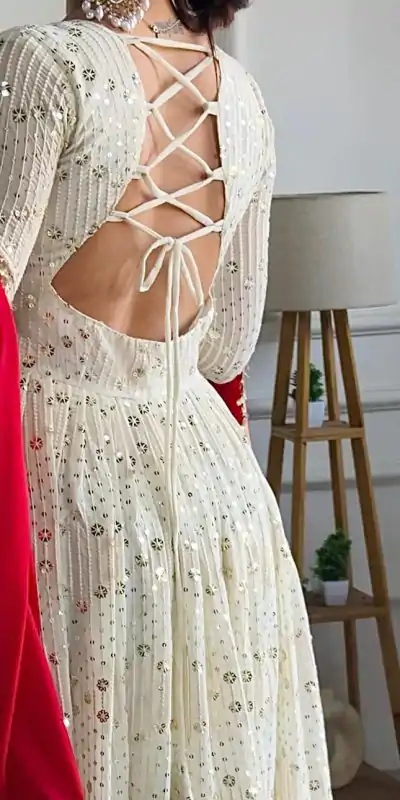 VLM 253 White Color Fox Georgette With Heavy Embroidery Work Salwar Suit Casual, Wedding, Party, Festive, Events Etc.4-6 Working Days@ 1949/-only | Casual Suits, Jump Suits, Creative suits, Designer Suits, Palazzo Suits, Party Wear Suits, Patiala Suits, Salwar suit, Straight Suits