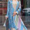 Perfect Sky Blue Color Faux Georgette With Embroidery Sequence Work Salwar Suit