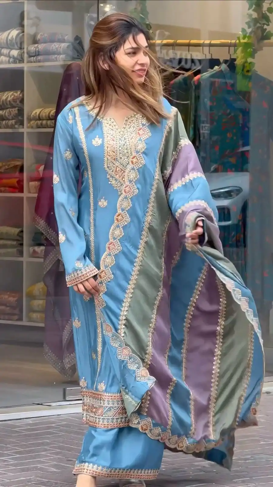 AD 145 Sky Blue Color Faux Georgette With Embroidery Sequence Work Salwar Suit Casual, Wedding, Party, Festive, Events Etc.4-6 Working Days@ 2099/-only | Casual Suits, Jump Suits, Creative suits, Designer Suits, Palazzo Suits, Party Wear Suits, Patiala Suits, Salwar suit, Straight Suits