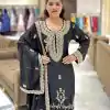 NSR 840 Black Color Faux Georgette With Embroidery Sequence Work Salwar Suit Casual, Wedding, Party, Festive, Events Etc.4-6 Working Days@ 1999/-only | Casual Suits, Jump Suits, Creative suits, Designer Suits, Palazzo Suits, Party Wear Suits, Patiala Suits, Salwar suit, Straight Suits