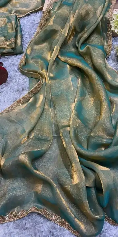 KF Arrival Green Color Fendi Chiffon Pattern Hand Work Lace Saree Casual, Wedding, Festive, Events . Expected Delivery  4-6 Working Days @1999/- only                                                                                                                                             | Embroidered Sarees, Bollywood Sarees, Creative Sarees, Designer Sarees, Ethnic Saree, Modern Digital sarees, Party Wear Sarees, Sarees