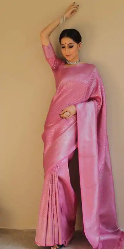 KP 6018 Light pink Color Soft Lichi Silk Jacquard Work On All Over Saree Casual, Wedding, Festive, Events . Expected Delivery  4-6 Working Days @1349/- only                                                                                                                                             | Embroidered Sarees, Bollywood Sarees, Creative Sarees, Designer Sarees, Ethnic Saree, Modern Digital sarees, Party Wear Sarees, Sarees