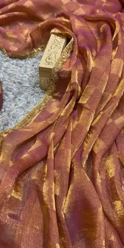 KF Arrival Peach Color Fendi Chiffon Pattern Hand Work Lace Saree Casual, Wedding, Festive, Events . Expected Delivery  4-6 Working Days @1999/- only                                                                                                                                             | Embroidered Sarees, Bollywood Sarees, Creative Sarees, Designer Sarees, Ethnic Saree, Modern Digital sarees, Party Wear Sarees, Sarees