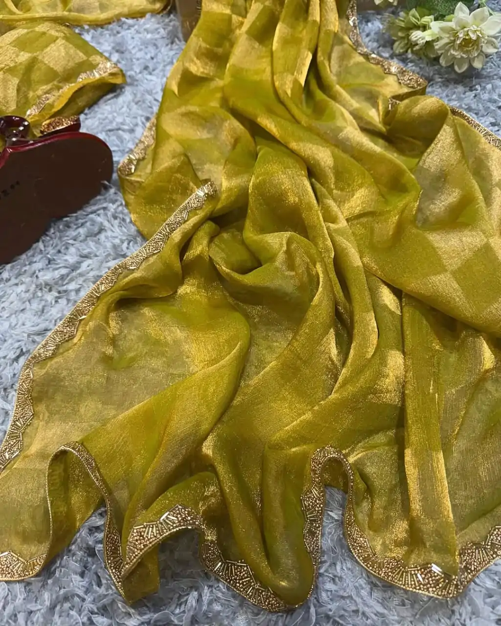 KF Arrival Yellow Color Fendi Chiffon Pattern Hand Work Lace Saree Casual, Wedding, Festive, Events . Expected Delivery  4-6 Working Days @1999/- only                                                                                                                                             | Embroidered Sarees, Bollywood Sarees, Creative Sarees, Designer Sarees, Ethnic Saree, Modern Digital sarees, Party Wear Sarees, Sarees