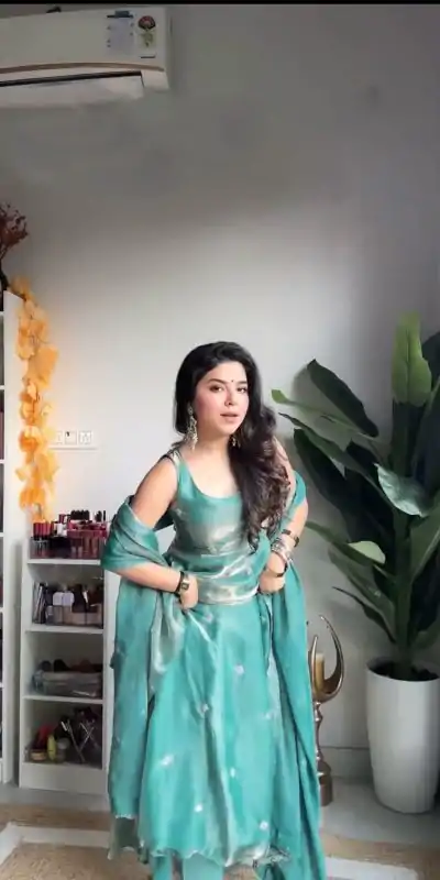 RTC 5838 Sky Blue Color Fendi Silk Thread With Sequence Anarkali Gown Casual, Wedding, Party, Festive, Events Etc.4-6 Working Days@ 2149/-only | Bollywood Gowns, Creative Gowns, Designer Gowns, Embroidered Gowns, Gowns, Party Wear Gowns