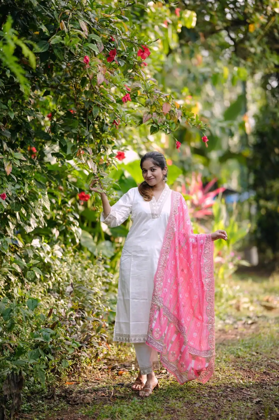 MF 726 Half White Color Roman Silk With Pink Dupatta Coding Work Salwar Suit Casual, Wedding, Party, Festive, Events Etc.4-6 Working Days@ 1699/-only | Casual Suits, Jump Suits, Creative suits, Designer Suits, Palazzo Suits, Party Wear Suits, Patiala Suits, Salwar suit, Straight Suits