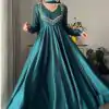 VLM 238 Blue Color Star Georgette With Embroidery Work Anarkali Gown Casual, Wedding, Party, Festive, Events Etc.4-6 Working Days@ 1999/-only | Bollywood Gowns, Creative Gowns, Designer Gowns, Embroidered Gowns, Gowns, Party Wear Gowns