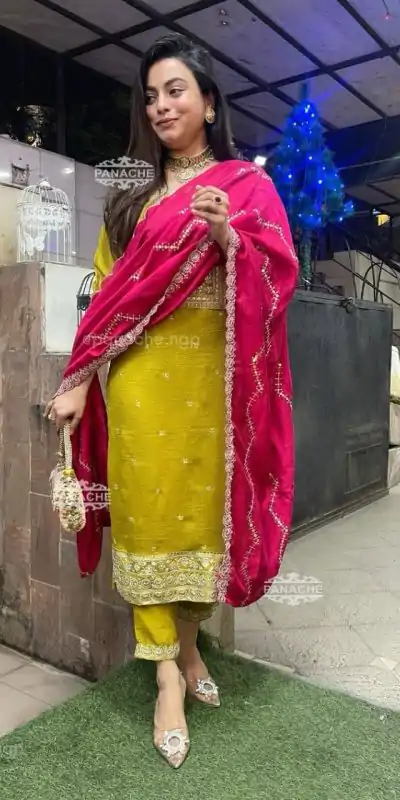 BE G82 Mahandi Chinon With Embroidery Work Salwar Suit Casual, Wedding, Party, Festive, Events Etc.4-6 Working Days@1849/-only | Casual Suits, Jump Suits, Creative suits, Designer Suits, Palazzo Suits, Party Wear Suits, Patiala Suits, Salwar suit, Straight Suits