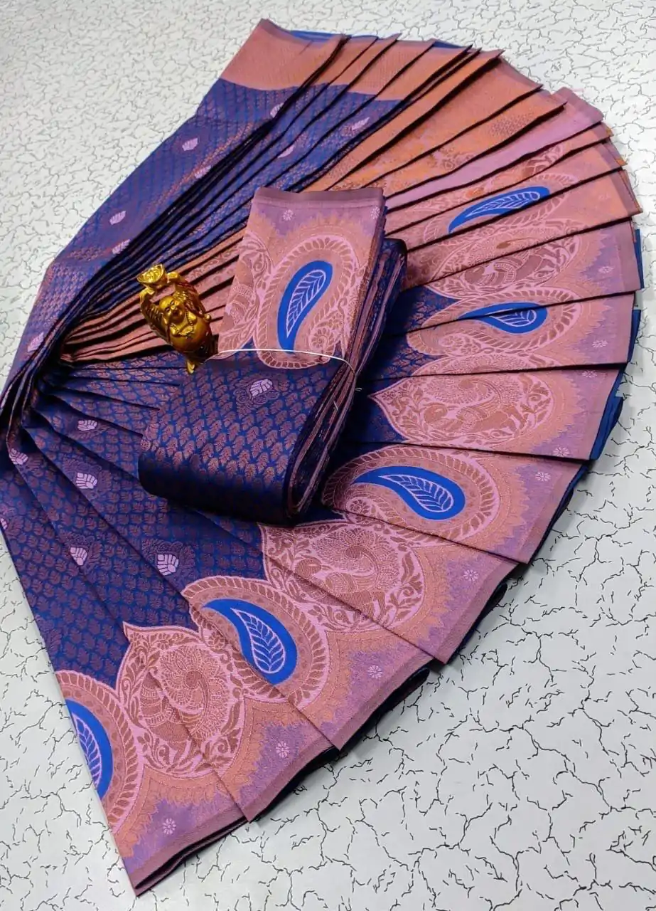 MS 471 Blue Color Soft Litchi Silk contrast border weaving design Saree Casual, Wedding, Festive, Events . Expected Delivery  4-6 Working Days @1399/- only | Embroidered Sarees, Bollywood Sarees, Creative Sarees, Designer Sarees, Ethnic Saree, Modern Digital sarees, Party Wear Sarees, Sarees