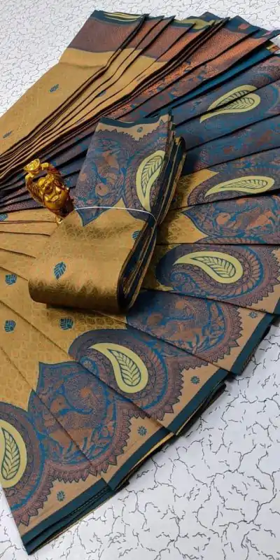 MS 471 Gold Color Soft Litchi Silk contrast border weaving design Saree Casual, Wedding, Festive, Events . Expected Delivery  4-6 Working Days @1399/- only | Embroidered Sarees, Bollywood Sarees, Creative Sarees, Designer Sarees, Ethnic Saree, Modern Digital sarees, Party Wear Sarees, Sarees