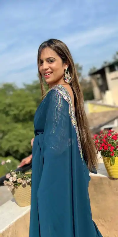 JR 579 Peacock Blue Color Georgette Sequence Work Lace With Peiping Saree Casual, Wedding, Festive, Events . Expected Delivery  4-6 Working Days @1649/- only                                                                                                                                             | Embroidered Sarees, Bollywood Sarees, Creative Sarees, Designer Sarees, Ethnic Saree, Modern Digital sarees, Party Wear Sarees, Sarees