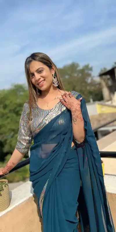 JR 579 Peacock Blue Color Georgette Sequence Work Lace With Peiping Saree Casual, Wedding, Festive, Events . Expected Delivery  4-6 Working Days @1649/- only                                                                                                                                             | Embroidered Sarees, Bollywood Sarees, Creative Sarees, Designer Sarees, Ethnic Saree, Modern Digital sarees, Party Wear Sarees, Sarees