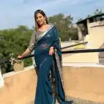 JR 579 Peacock Blue Color Georgette Sequence Work Lace With Peiping Saree Casual, Wedding, Festive, Events . Expected Delivery  4-6 Working Days @1649/- only                                                                                                                                             | Embroidered Sarees, Bollywood Sarees, Creative Sarees, Designer Sarees, Ethnic Saree, Modern Digital sarees, Party Wear Sarees, Sarees