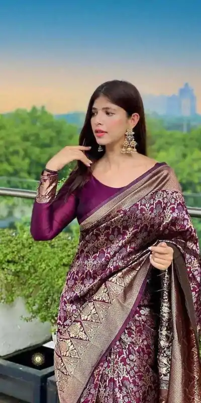  KP 3062 Wine Color Soft Lichi Silk Jacquard Work On All Over Saree Casual, Wedding, Festive, Events . Expected Delivery  4-6 Working Days @1499/- only                                                                                                                                             | Embroidered Sarees, Bollywood Sarees, Creative Sarees, Designer Sarees, Ethnic Saree, Modern Digital sarees, Party Wear Sarees, Sarees