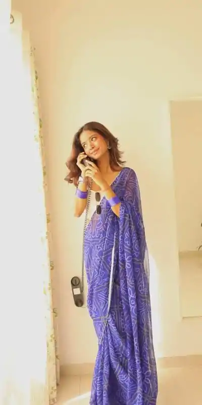 SC 410 Blue Color Soft Georgette Silk Bandhani Design Saree Casual, Wedding, Festive, Events . Expected Delivery  4-6 Working Days @1599/- only                                                                                                                                           | Embroidered Sarees, Bollywood Sarees, Creative Sarees, Designer Sarees, Ethnic Saree, Modern Digital sarees, Party Wear Sarees, Sarees