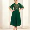 INLI Sensations Green Color Georgette Butti Embroidery Thread Work Gown , Wedding, Party, Festive, Events Etc. Expected Delivery 4-6 Working Days @1549/ | Bollywood Gowns, Creative Gowns, Designer Gowns, Embroidered Gowns, Gowns, Party Wear Gowns
