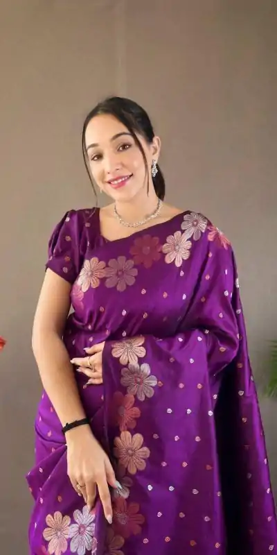 MS 482 Violet Color Soft Litchi Silk Kubera Pattu Saree Casual, Wedding, Festive, Events . Expected Delivery  4-6 Working Days @1249/- only                                                                                                                                           | Embroidered Sarees, Bollywood Sarees, Creative Sarees, Designer Sarees, Ethnic Saree, Modern Digital sarees, Party Wear Sarees, Sarees