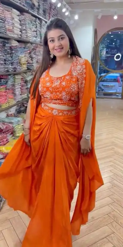 RTC 5859 Orange Color Satin Silk Thread With Sequence Dhoti Suit Casual, Wedding, Festive, Events. Expected Delivery  4-6 Working Days @1999/- only      | Casual Suits, Jump Suits, Creative suits, Designer Suits, Palazzo Suits, Party Wear Suits, Patiala Suits, Salwar suit, Straight Suits