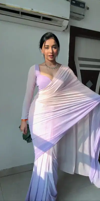 SC 224 Purple Pink Color Soft Georgette Silk Ready To Wear Saree Casual, Wedding, Festive, Events . Expected Delivery  4-6 Working Days @1549/- only                                                                                                                                             | Embroidered Sarees, Bollywood Sarees, Creative Sarees, Designer Sarees, Ethnic Saree, Modern Digital sarees, Party Wear Sarees, Sarees