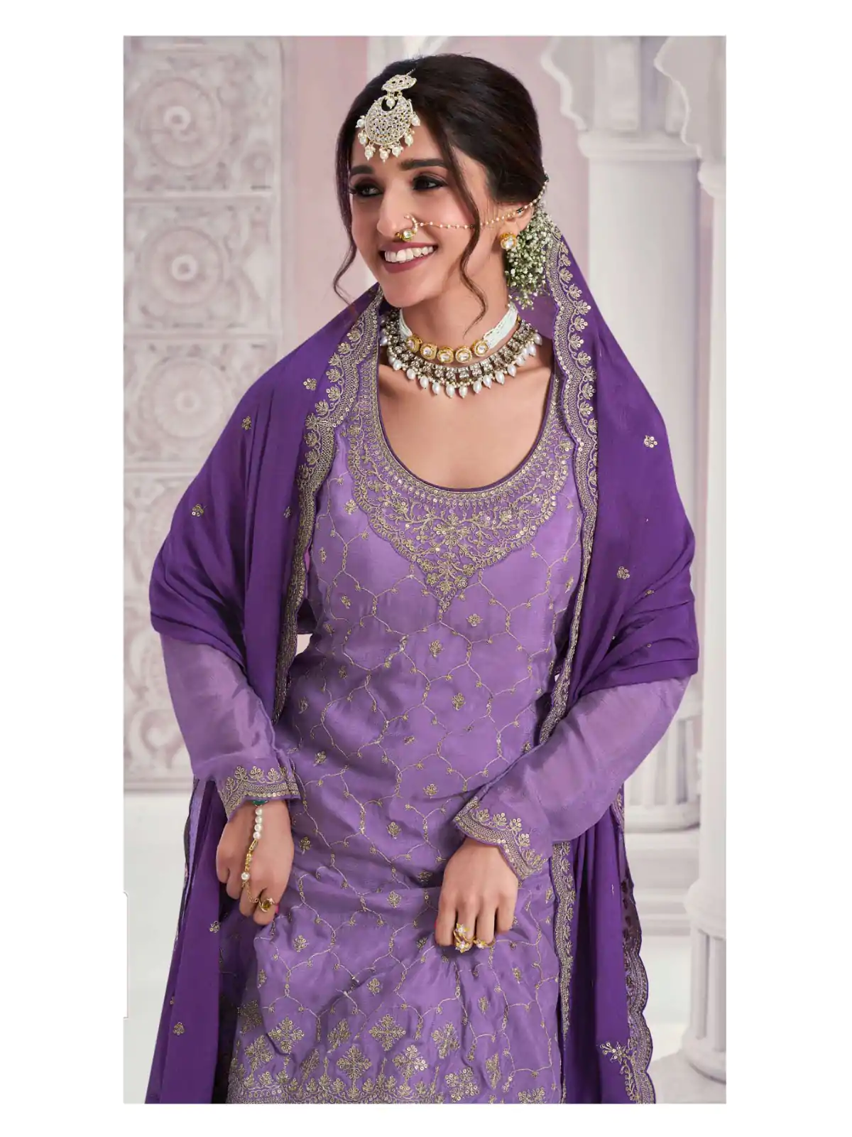 FC 69541 Violet Color Chinon Multi Coding Work Salwar Suit Casual, Wedding, Party, Festive, Events Etc.4-6 Working Days@ 2749/-only | Casual Suits, Jump Suits, Creative suits, Designer Suits, Palazzo Suits, Party Wear Suits, Patiala Suits, Salwar suit, Straight Suits