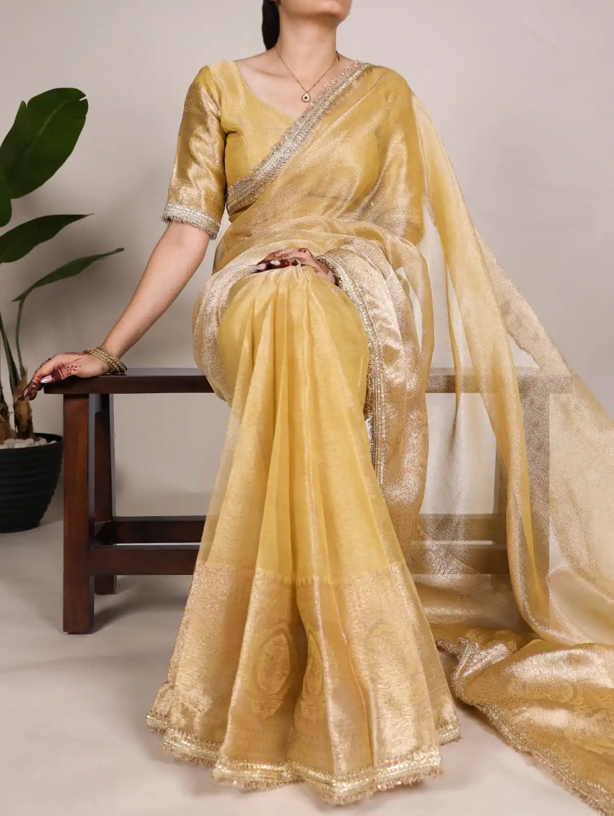 YNF 7114 Gold Color Tissue Shimmer Zari Weaving Work Saree Casual, Wedding, Festive, Events . Expected Delivery  4-6 Working Days @1699/- only                                                                                                                   | Embroidered Sarees, Bollywood Sarees, Creative Sarees, Designer Sarees, Ethnic Saree, Modern Digital sarees, Party Wear Sarees, Sarees