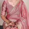 YNF 7114 Pink Color Tissue Shimmer Zari Weaving Work Saree Casual, Wedding, Festive, Events . Expected Delivery  4-6 Working Days @1699/- only                                                                                                                   | Embroidered Sarees, Bollywood Sarees, Creative Sarees, Designer Sarees, Ethnic Saree, Modern Digital sarees, Party Wear Sarees, Sarees