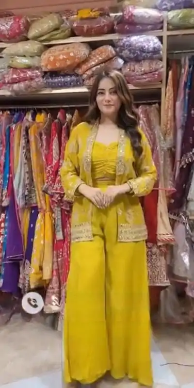 LG 1936 Yellow Color Georgette Sequence Work Salwar Suit Casual, Wedding, Festive, Events . Expected Delivery  4-6 Working Days @1999/- only      | Casual Suits, Jump Suits, Creative suits, Designer Suits, Palazzo Suits, Party Wear Suits, Patiala Suits, Salwar suit, Straight Suits