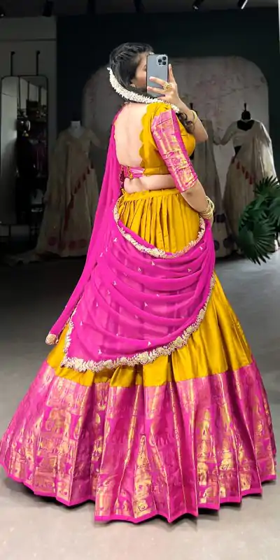 LNB 2032 Mustad Color Narayan Pattu Zari Weaving Work Lehenga Choli Casual, Wedding, Party, Festive, Events Etc.4-6 Working Days@ 1999/-only | Creative Lehenga, Bollywood Lehenga, Designer Lehenga, Embroidered Lehenga, Lehenga, Party Wear Lehenga
