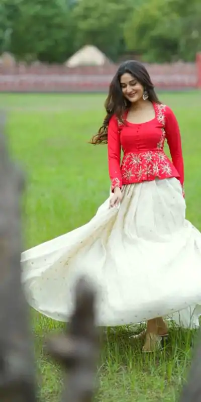 PC 496 White Red Color Chinon Thread Sequence Lehenga Choli Casual, Wedding, Festive, Events . Expected Delivery  4-6 Working Days @2049/- only                                                                                                                                             | Creative Lehenga, Bollywood Lehenga, Designer Lehenga, Embroidered Lehenga, Lehenga, Party Wear Lehenga