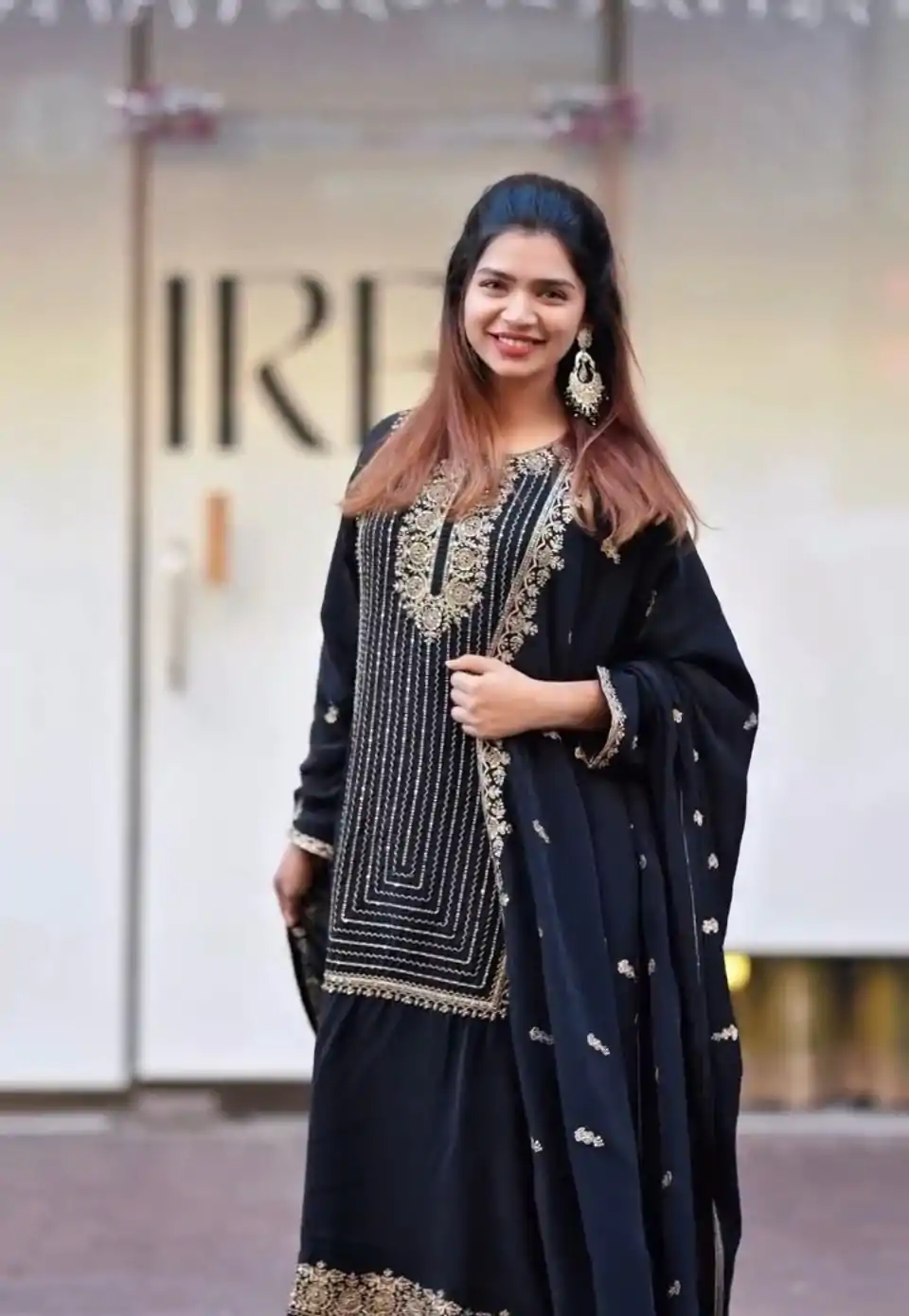 VLM 268 Black Color Georgette With Embroidery Work Salwar Suit Casual, Wedding, Festive, Events . Expected Delivery  4-6 Working Days @2099/- only      | Casual Suits, Jump Suits, Creative suits, Designer Suits, Palazzo Suits, Party Wear Suits, Patiala Suits, Salwar suit, Straight Suits