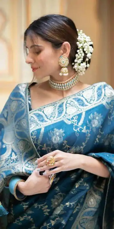 MB 494 Blue Color Soft Litchi Silk All Over Weaving Saree Casual, Wedding, Festive, Events . Expected Delivery  4-6 Working Days @1199/- only                                                                                                                                             | Embroidered Sarees, Bollywood Sarees, Creative Sarees, Designer Sarees, Ethnic Saree, Modern Digital sarees, Party Wear Sarees, Sarees