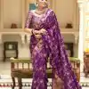 MB 494 Dark Purple Color Soft Litchi Silk All Over Weaving Saree Casual, Wedding, Festive, Events . Expected Delivery  4-6 Working Days @1199/- only                                                                                                                                             | Embroidered Sarees, Bollywood Sarees, Creative Sarees, Designer Sarees, Ethnic Saree, Modern Digital sarees, Party Wear Sarees, Sarees