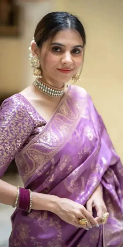 MB 494 Purple Color Soft Litchi Silk All Over Weaving Saree Casual, Wedding, Festive, Events . Expected Delivery  4-6 Working Days @1199/- only                                                                                                                                             | Embroidered Sarees, Bollywood Sarees, Creative Sarees, Designer Sarees, Ethnic Saree, Modern Digital sarees, Party Wear Sarees, Sarees