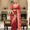 MB 494 Red Color Soft Litchi Silk All Over Weaving Saree Casual, Wedding, Festive, Events . Expected Delivery  4-6 Working Days @1199/- only                                                                                                                                             | Embroidered Sarees, Bollywood Sarees, Creative Sarees, Designer Sarees, Ethnic Saree, Modern Digital sarees, Party Wear Sarees, Sarees