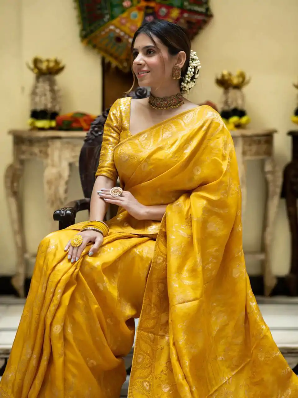 MB 494 Yellow Color Soft Litchi Silk All Over Weaving Saree Casual, Wedding, Festive, Events . Expected Delivery  4-6 Working Days @1199/- only                                                                                                                                             | Embroidered Sarees, Bollywood Sarees, Creative Sarees, Designer Sarees, Ethnic Saree, Modern Digital sarees, Party Wear Sarees, Sarees