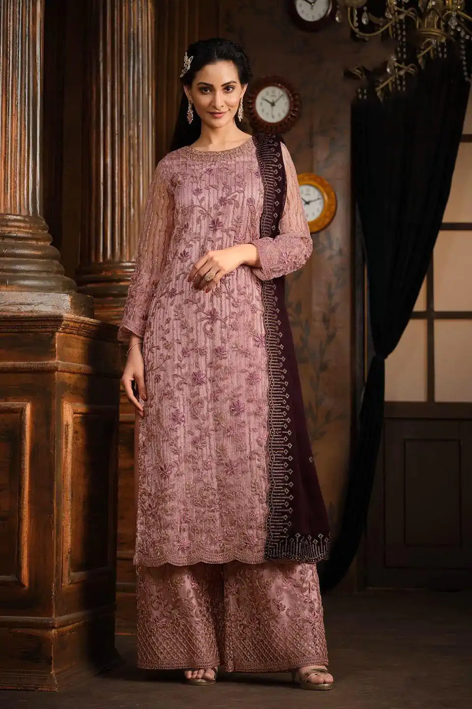 FC 5391 Pink Color Net With Coding Sequence Work Salwar Suit Casual, Wedding, Party, Festive, Events Etc.4-6 Working Days@ 2699/-only | Casual Suits, Jump Suits, Creative suits, Designer Suits, Palazzo Suits, Party Wear Suits, Patiala Suits, Salwar suit, Straight Suits